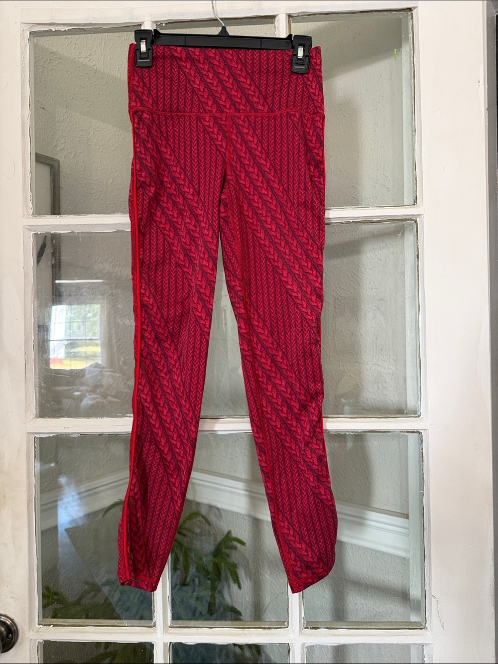 Aerie Women's Red Patterned High-Waist Leggings